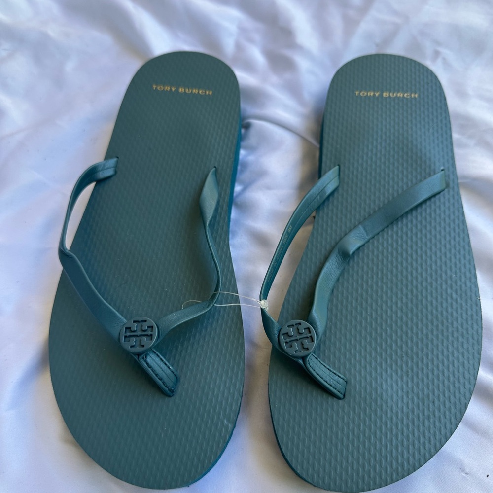 Tory Burch Blue platform Flip Flops